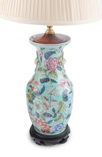 A Chinese Porcelain Vase Mounted as a Lamp and a Chinese Porcelain Jar