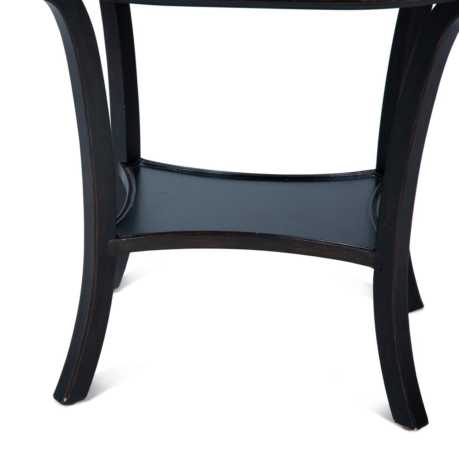 A Black-Painted Wood Side Table Decorated with Turtles — 20TH CENTURY