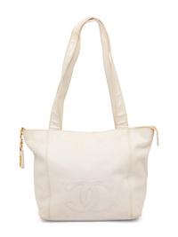Chanel, White Leather Handbag & Silk Scarf