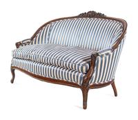 A Louis XV Style Carved Walnut Settee