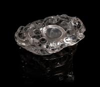 Two Chinese Rock Crystal Carvings and a Spinach Jade Seal