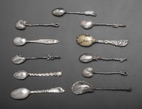 Eleven American Marine Decorated Silver Spoons
