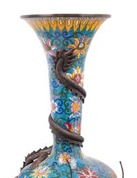 Two Pairs of Chinese Blue Ground Cloisonné Enameled 'Dragon' Vessels