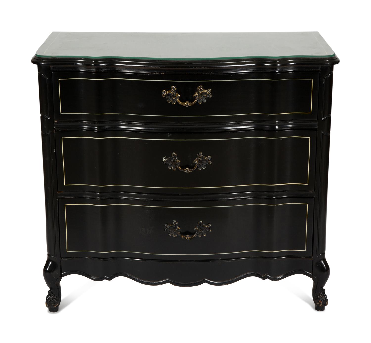 A Napoleon III Style Ebonized Commode