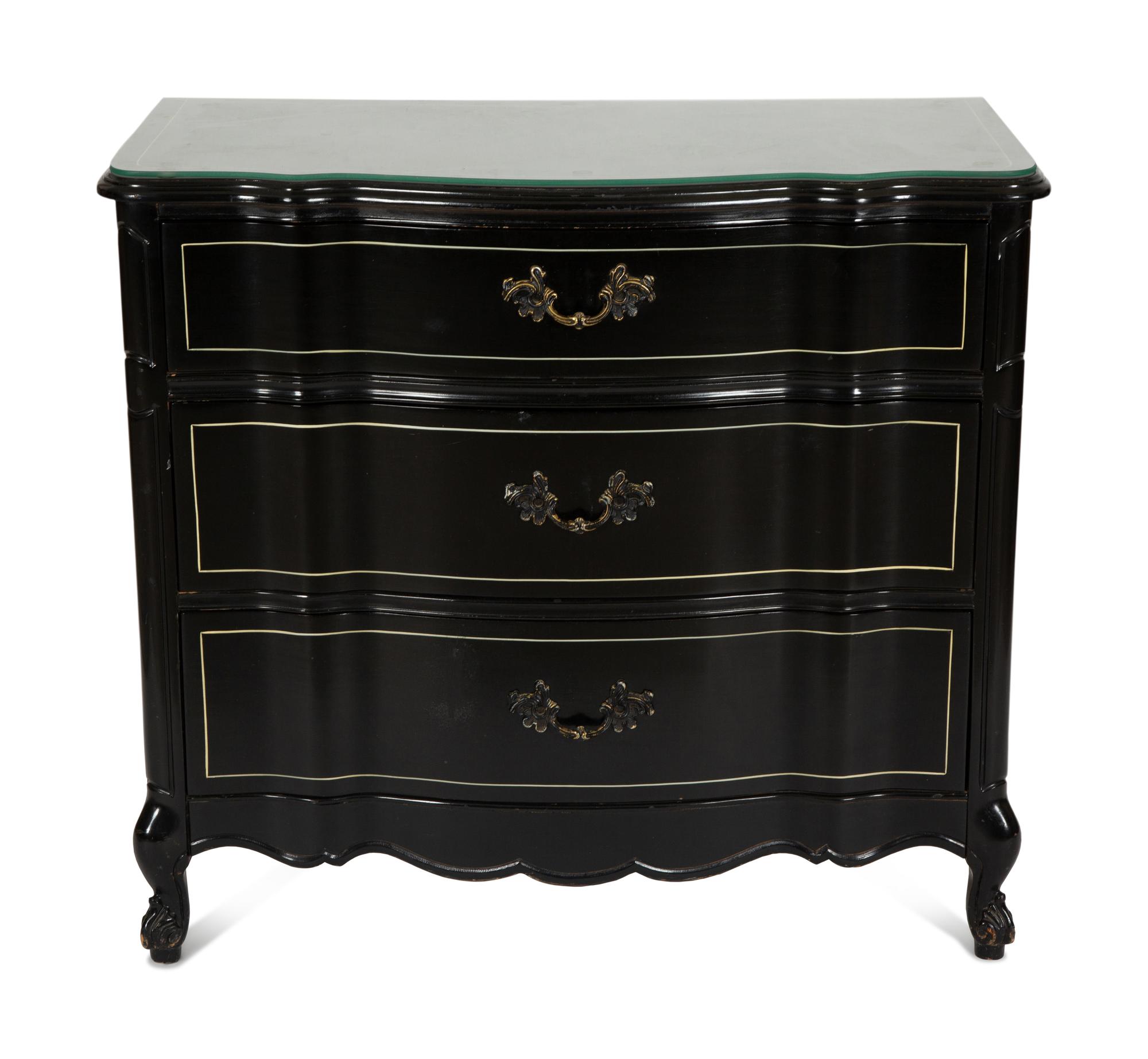 A Napoleon III Style Ebonized Commode