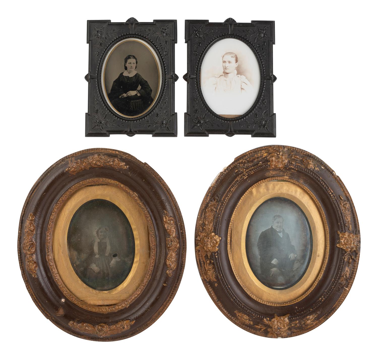 [EARLY PHOTOGRAPHY]. 10 assorted portraits housed in frames including Very Rare Union examples.