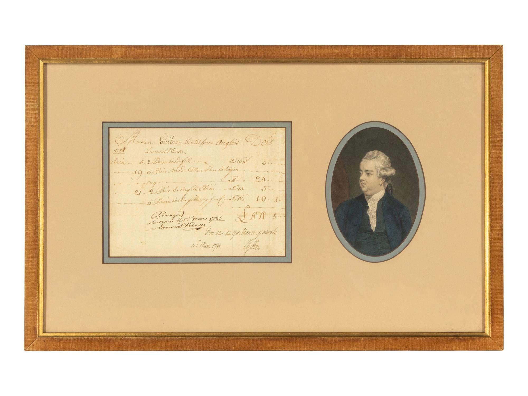 [Literature] Gibbon, Edward. Autograph Note, signed