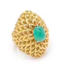 An 18 Karat Yellow Gold and Emerald Ring, David Webb, 16.20 dwts.