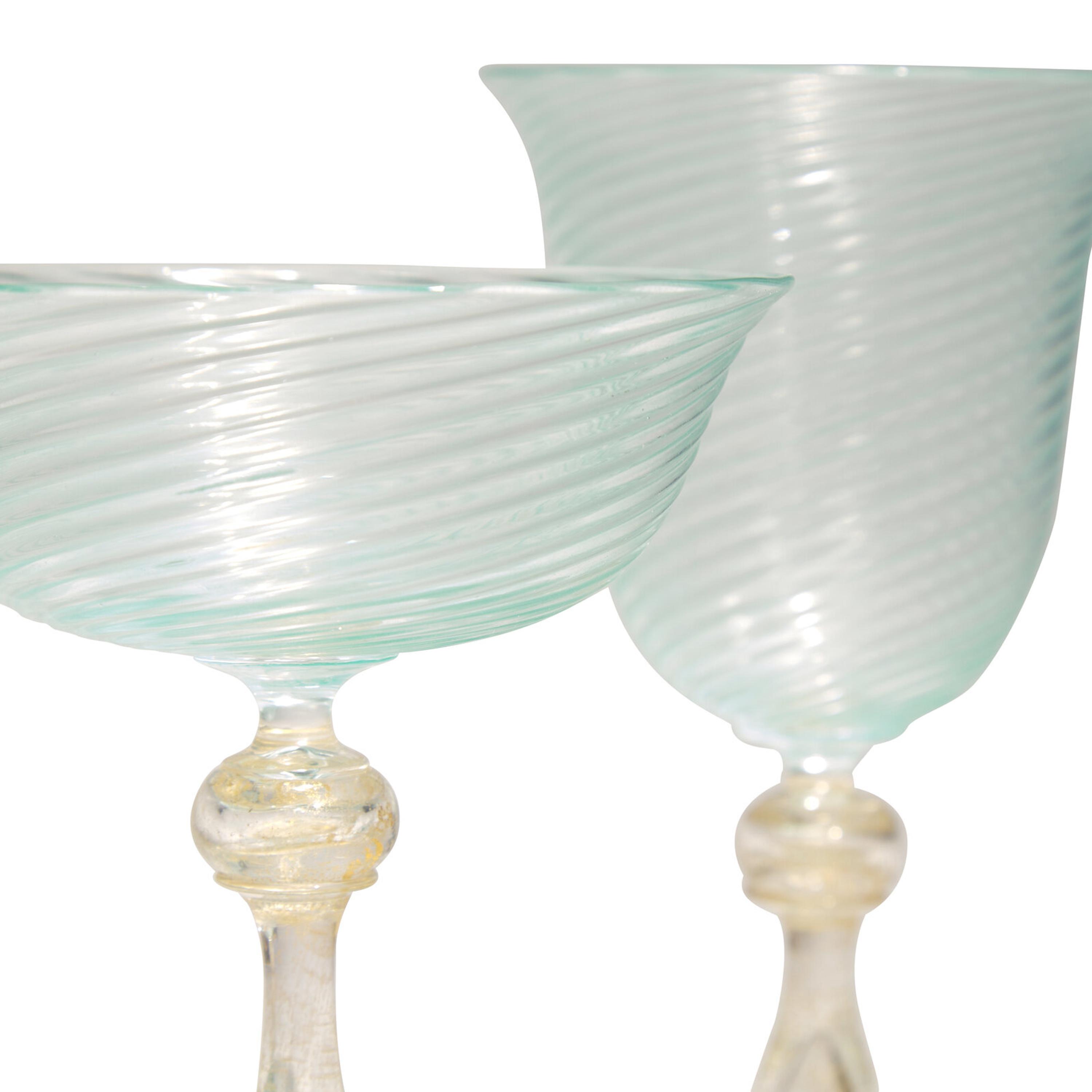 A Venetian Glass Stemware Service