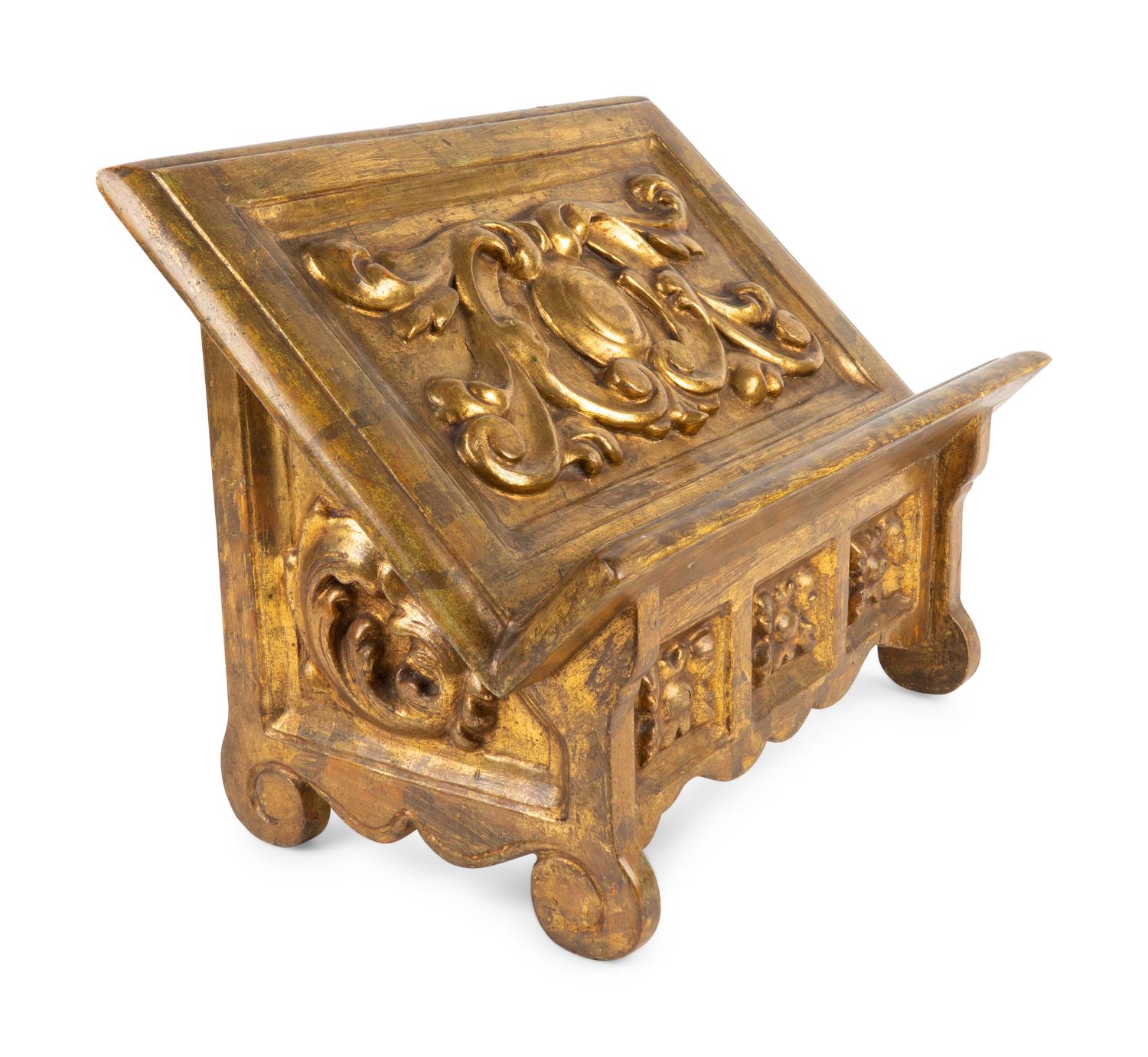 An Italian Carved Giltwood Bookstand