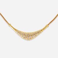 A 10K Yellow Gold and Diamond Necklace