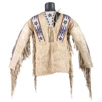 Sioux Boy's Beaded Hide War Shirt