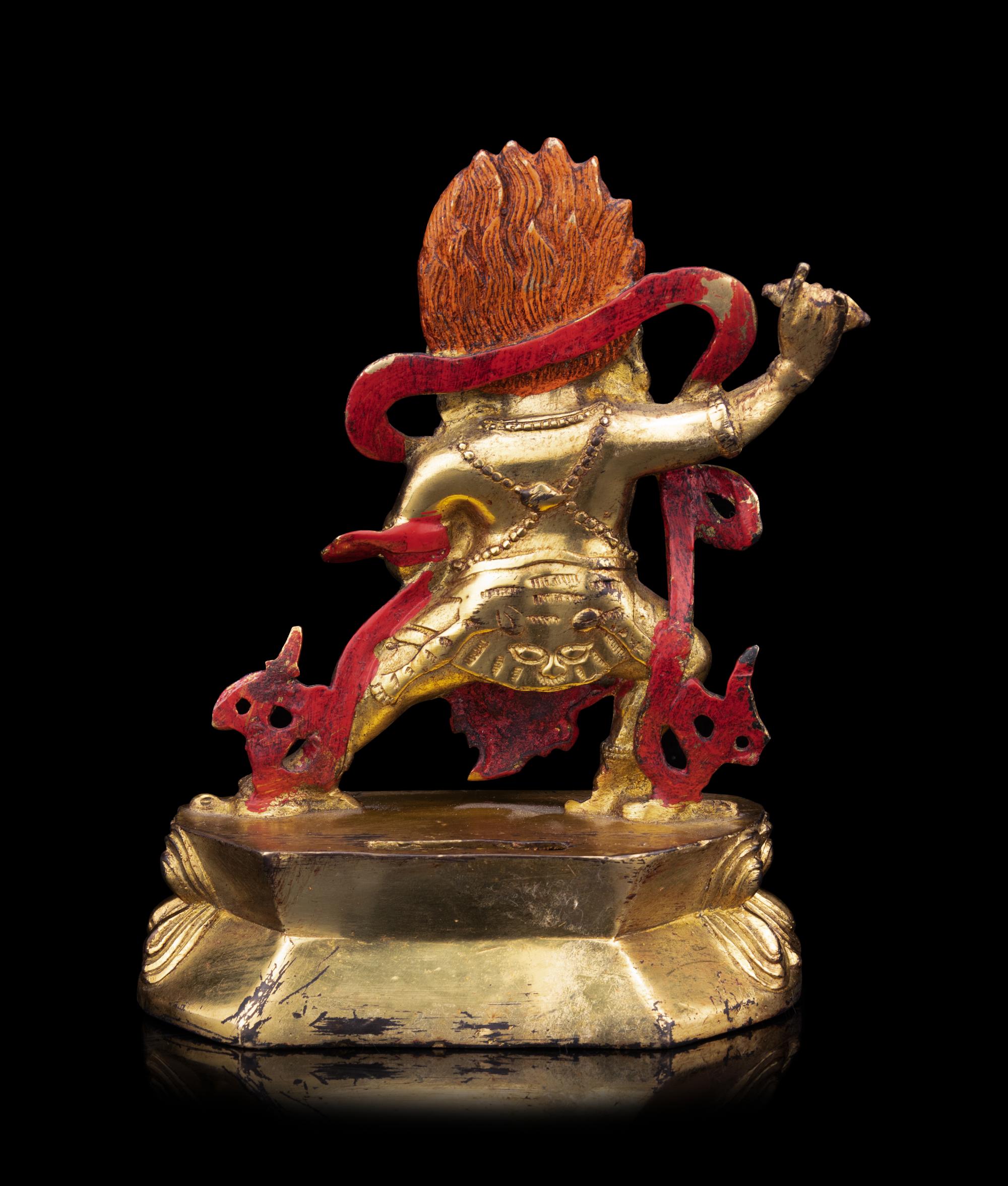 A Tibetan Gilt Bronze Figure of Bodhisattva Vajrapani