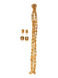 Hermès Earrings and Chanel Sautoir, 1980s