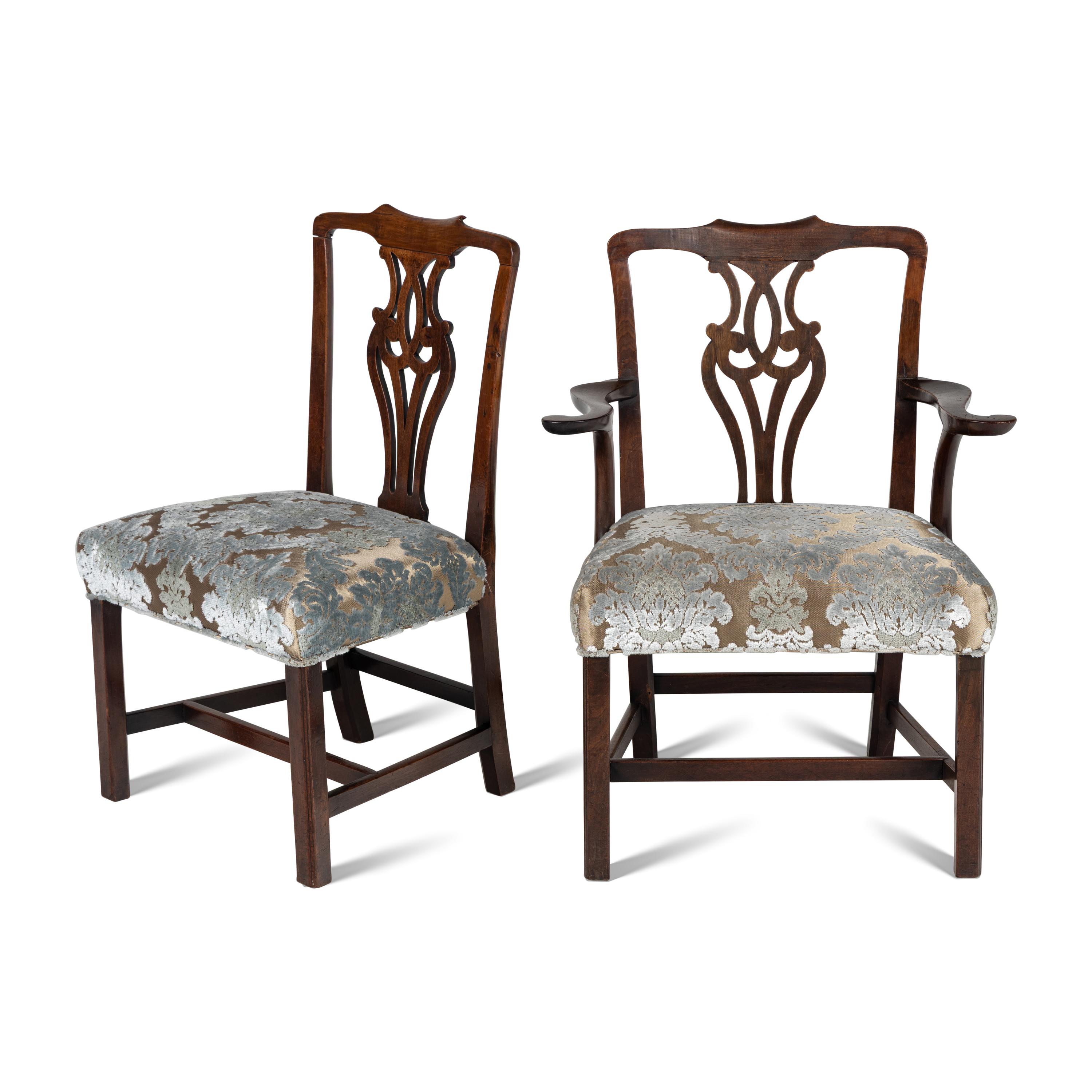 A Set of Eight George III Style Mahogany Dining Chairs