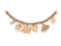 YELLOW GOLD CHARM BRACELET