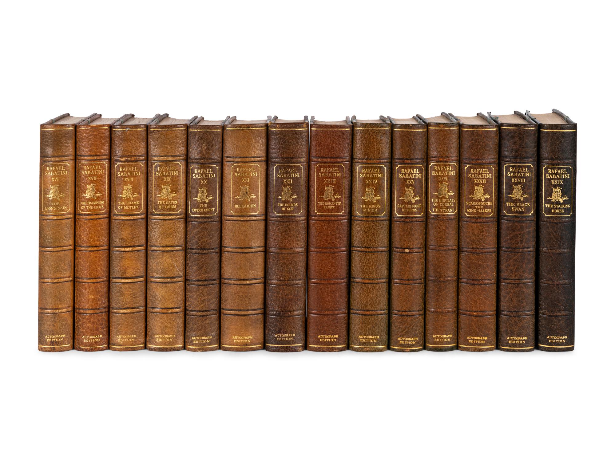 [BINDINGS & SETS]. SABATINI, Rafael (1875-1950). Works . Boston and New York: Houghton Mifflin Company, 1924-1933.