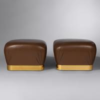 Pair of Soufflé Ottomans Karl Springer Ltd., USA