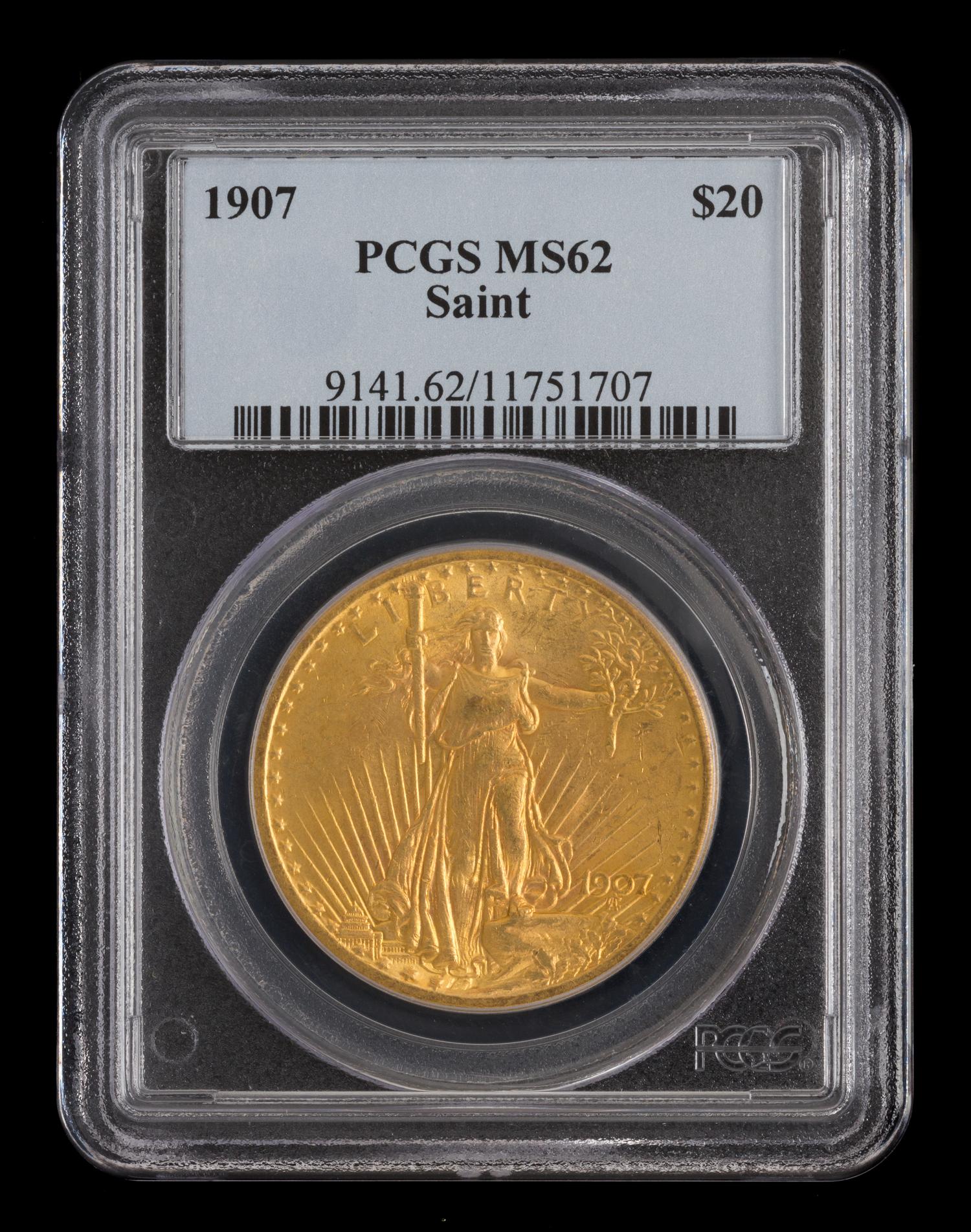 A United States 1907 Saint-Gaudens $20 Gold Coin