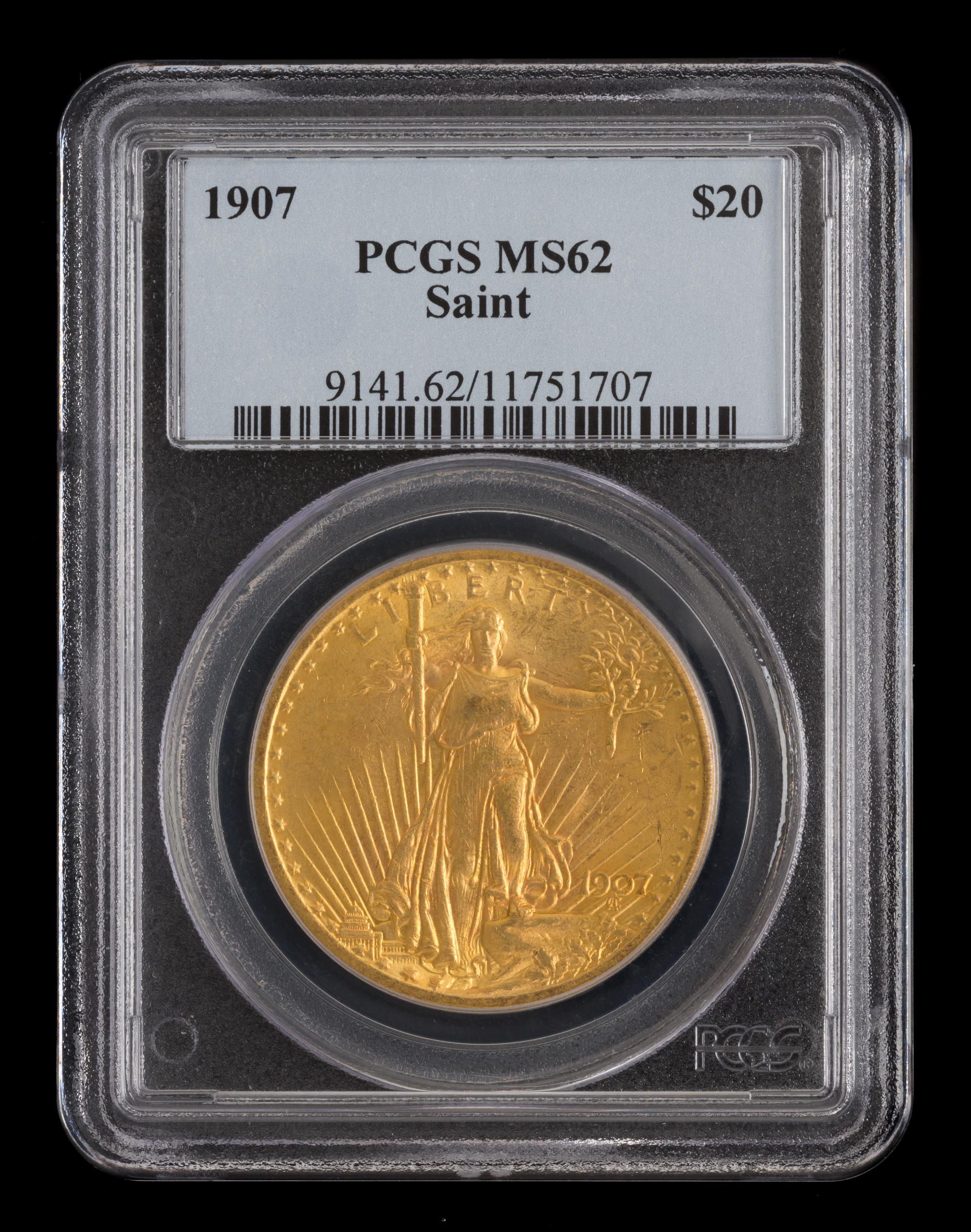A United States 1907 Saint-Gaudens $20 Gold Coin