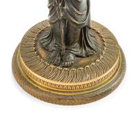 A Pair of Empire Style Gilt and Patinated Bronze Figural Two-Light Candelabra