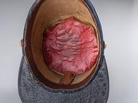 [MILITIA]. 1851 pattern New York State infantry shako. Manufactured by John A. Baker, New York.