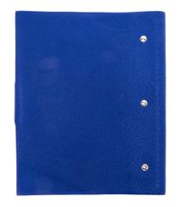 An Hermes Bleu Electrique Togo Ulysse MM Notebook Cover, 9" x 7.5".