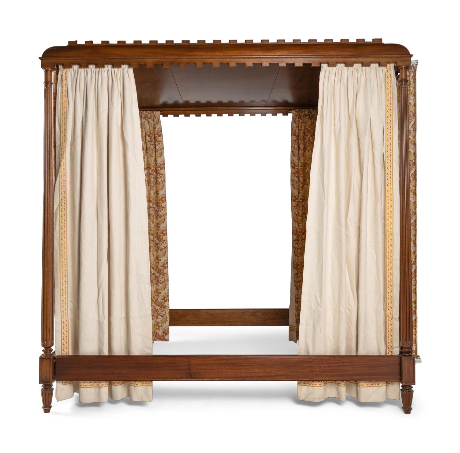 A George III Style Walnut Canopy Bed