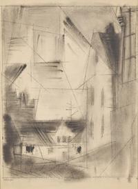 Lyonel Feininger (American, 1871-1956) — Houses in Kromsdorf, Weimar, 1953