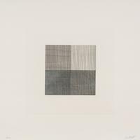 Lines in Four Directions, Superimposed in each quarter of the square progressively (Black) , 1971