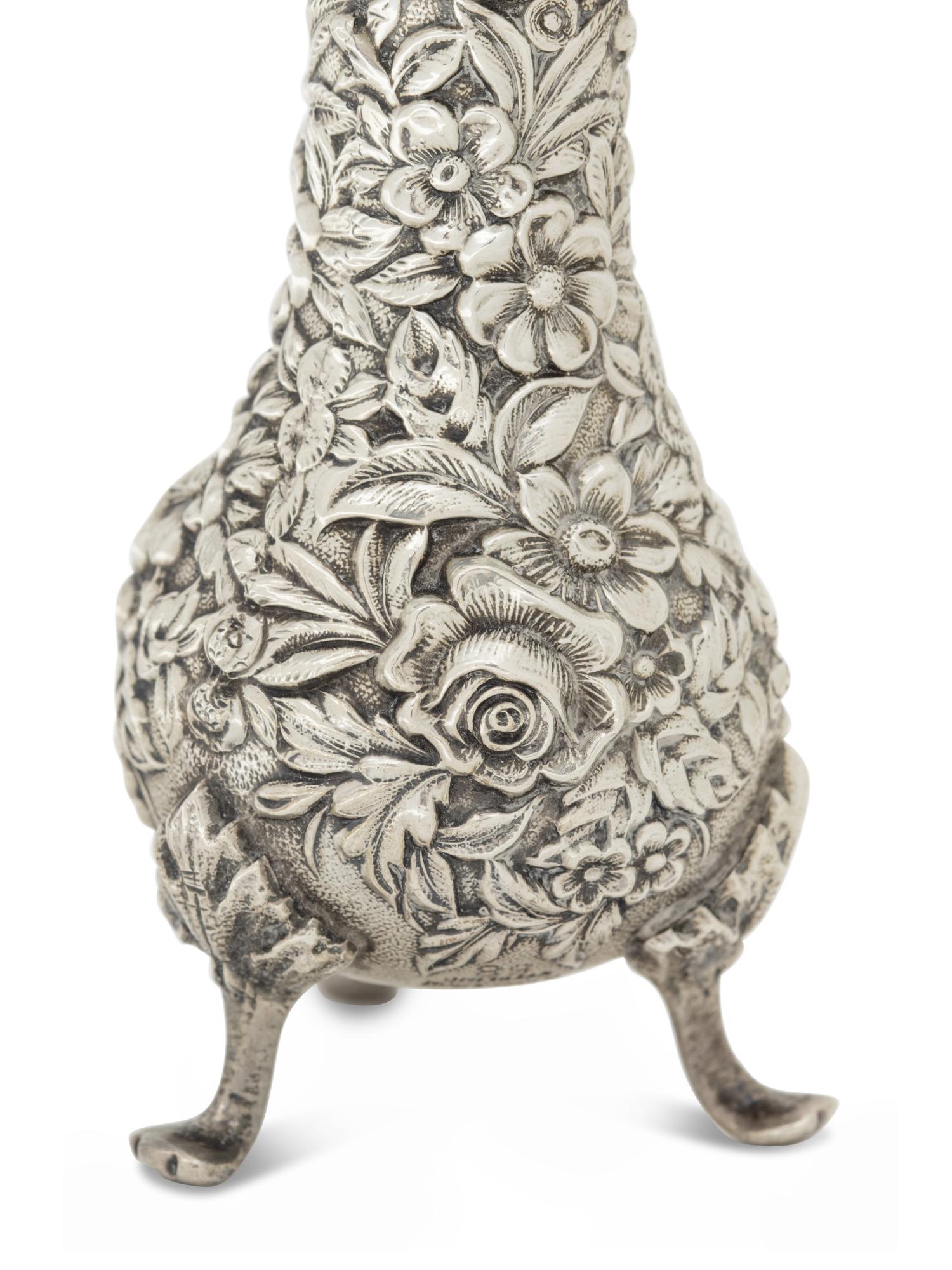 Two S. Kirk and Son Silver Repousse Casters