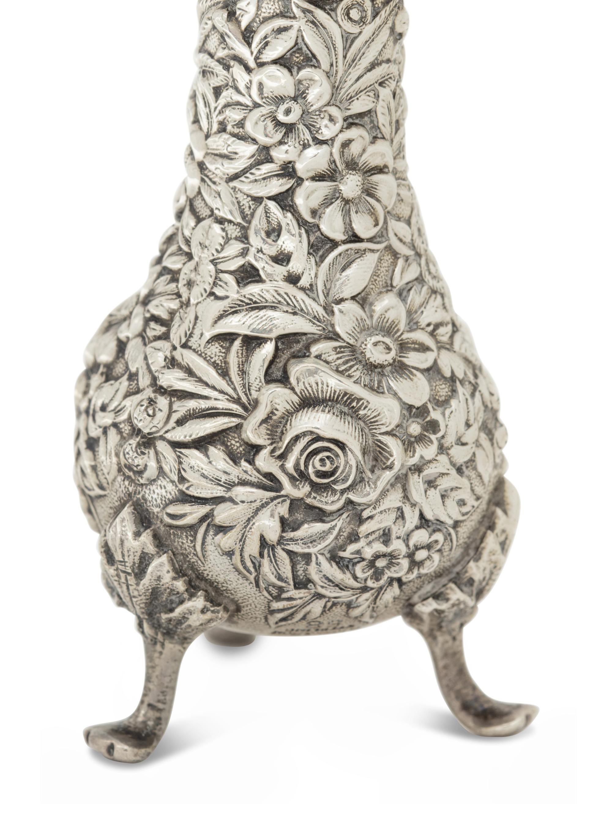 Two S. Kirk and Son Silver Repousse Casters