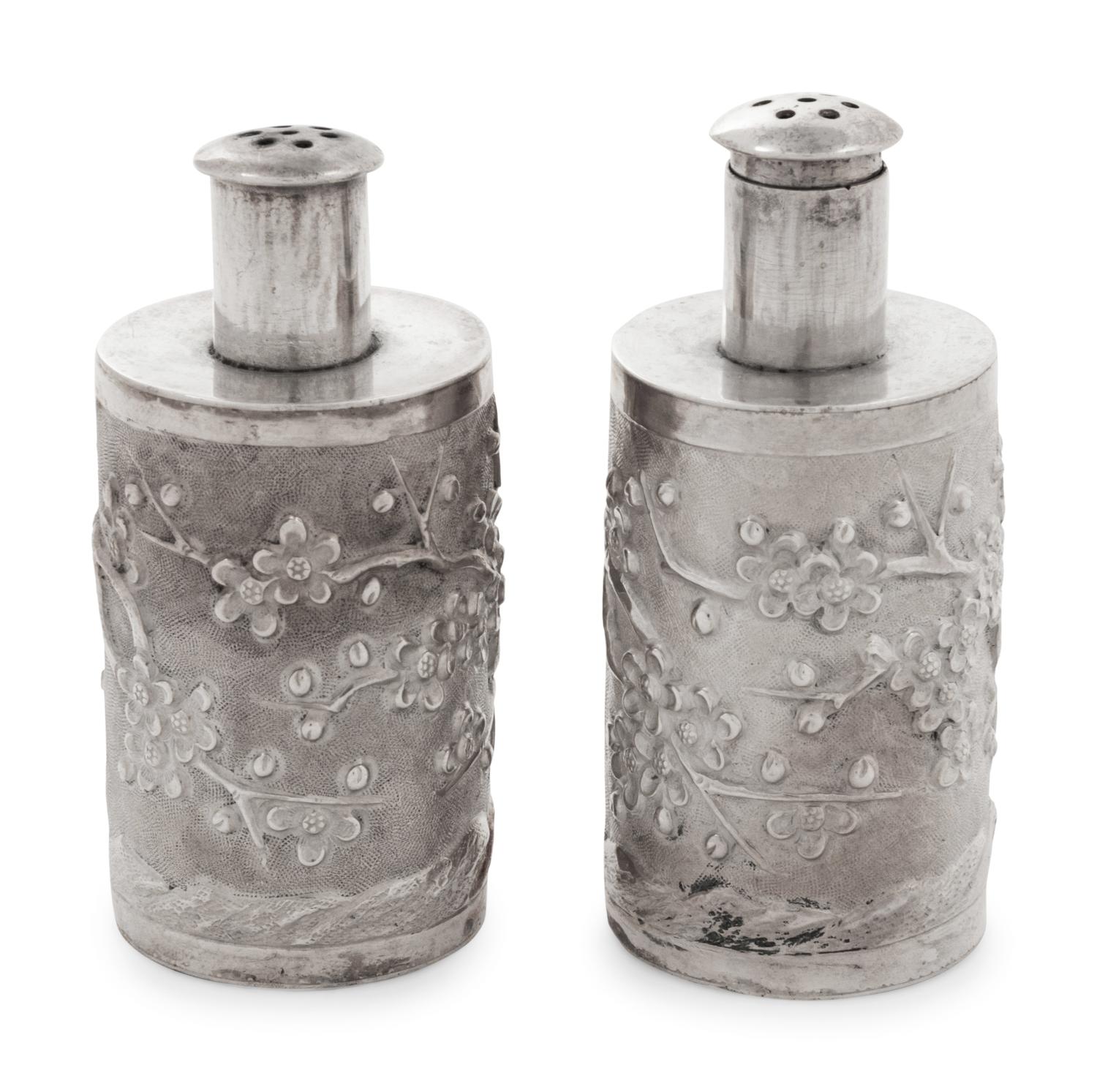 A Set of Chinese Export Silver Salt and Pepper Shakers