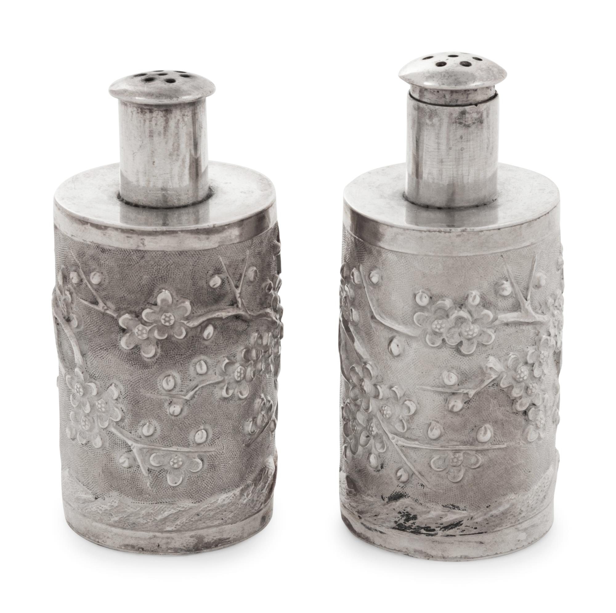 A Set of Chinese Export Silver Salt and Pepper Shakers