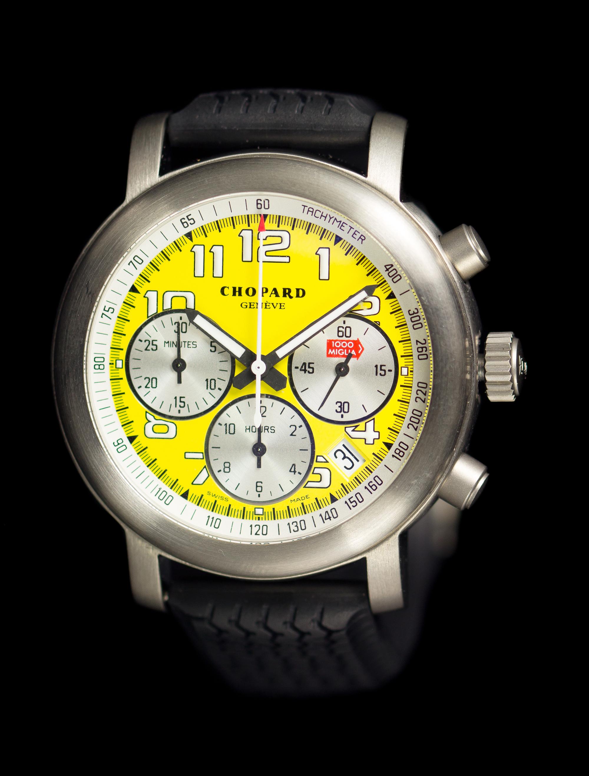 A Titanium Mille Miglia Giallo Chronograph Wristwatch, Chopard,