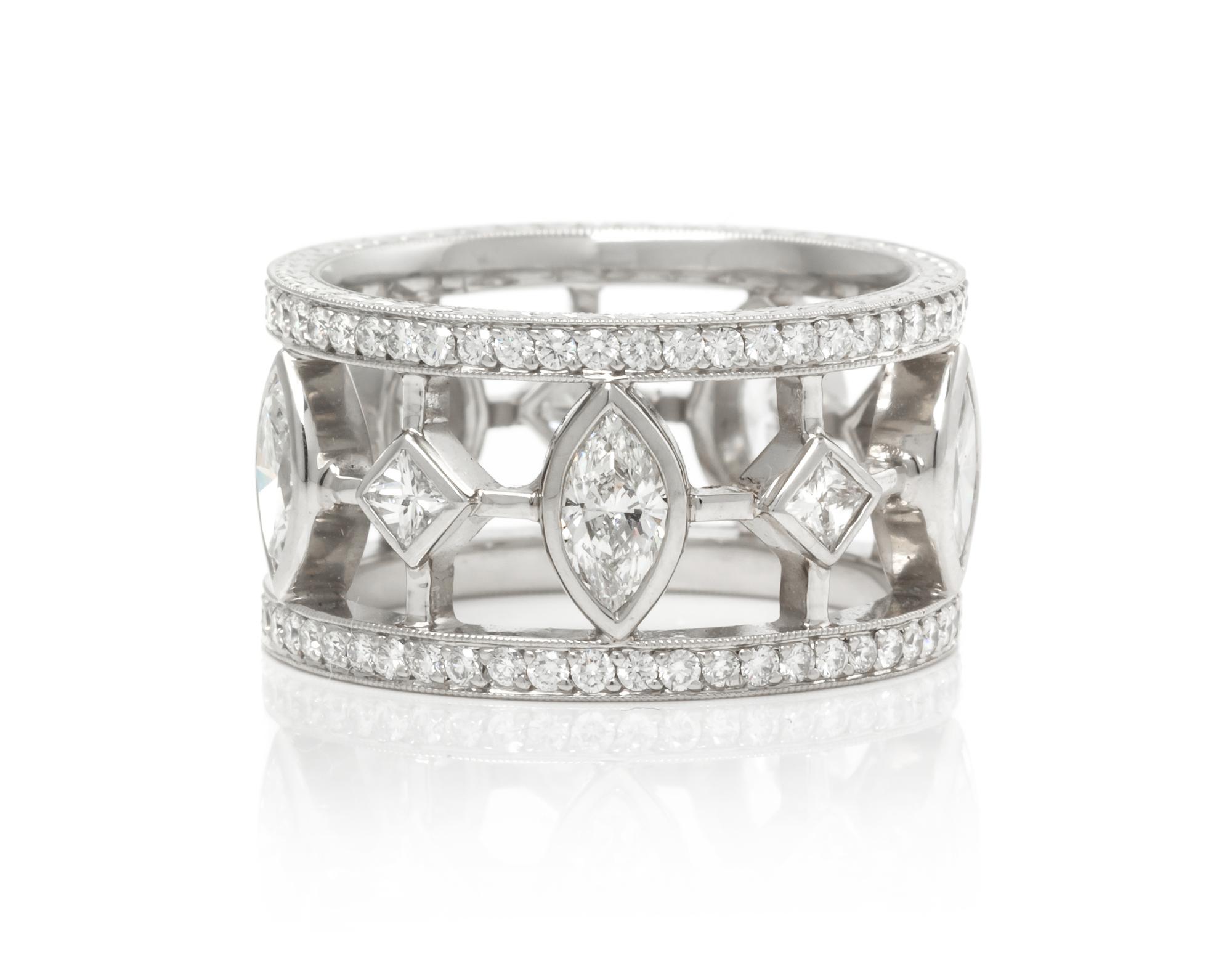 A Platinum and Diamond Eternity Band, Micheal Beaudry, 10.60 dwts.
