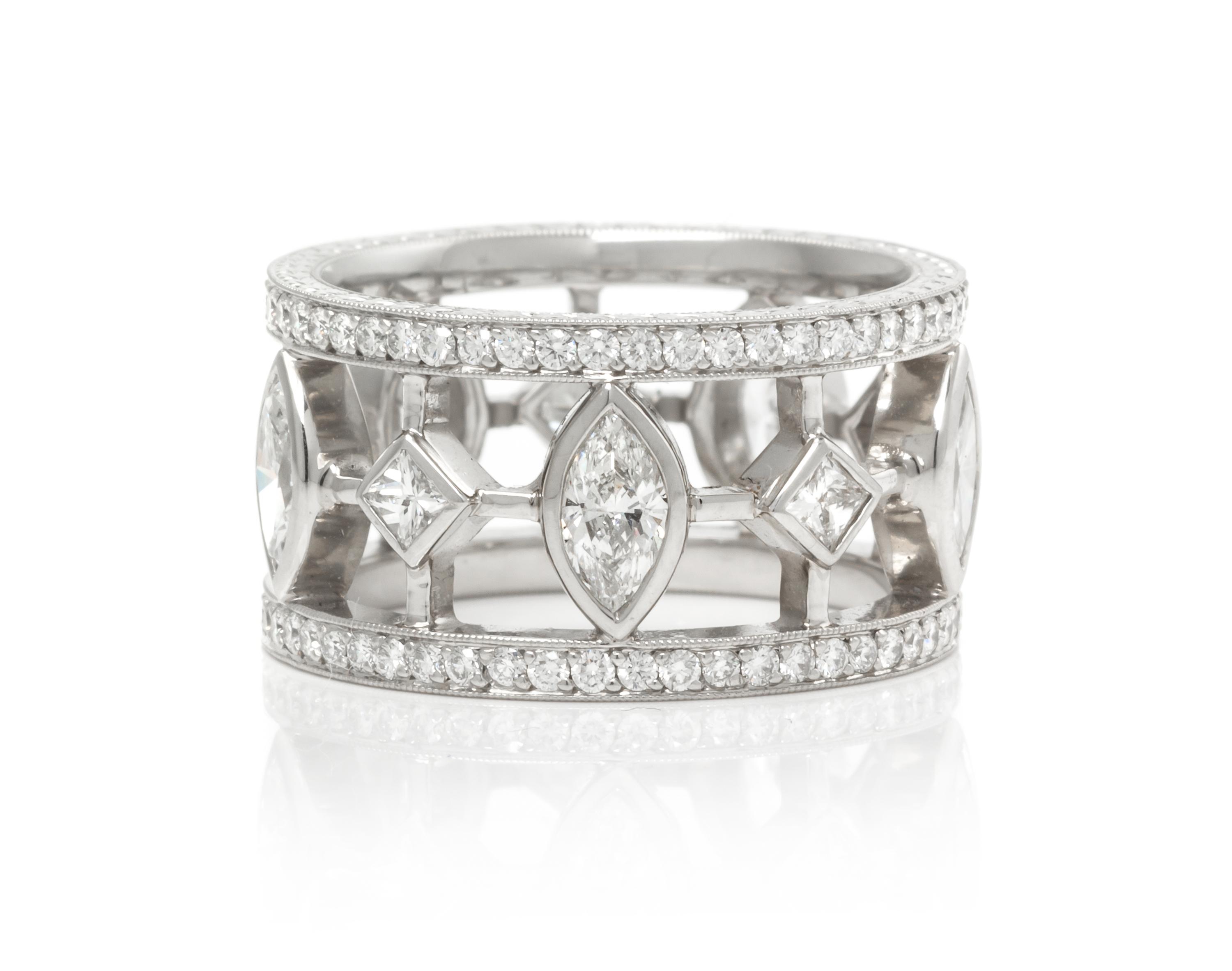 A Platinum and Diamond Eternity Band, Micheal Beaudry, 10.60 dwts.