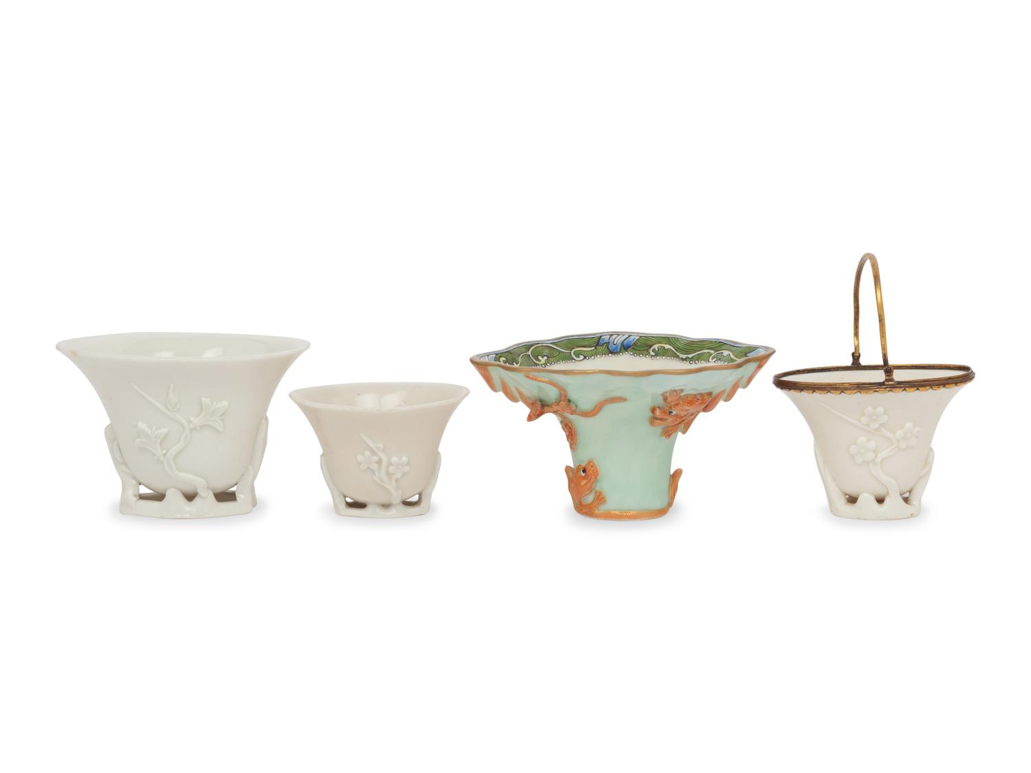 Four Porcelain Libation Cups