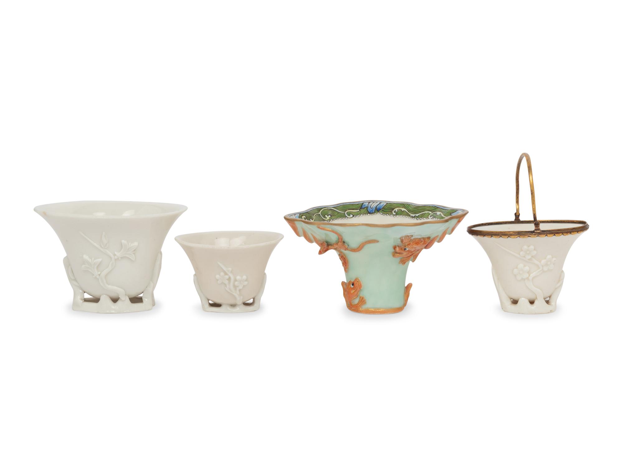 Four Porcelain Libation Cups