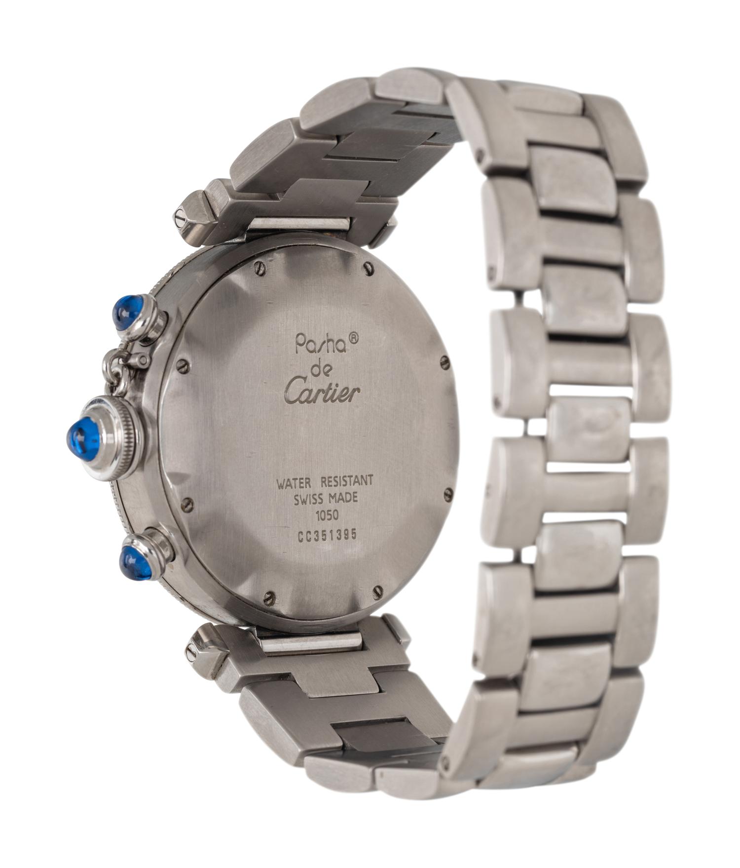CARTIER, REF. 1050 STAINLESS STEEL 'PASHA' WATCH