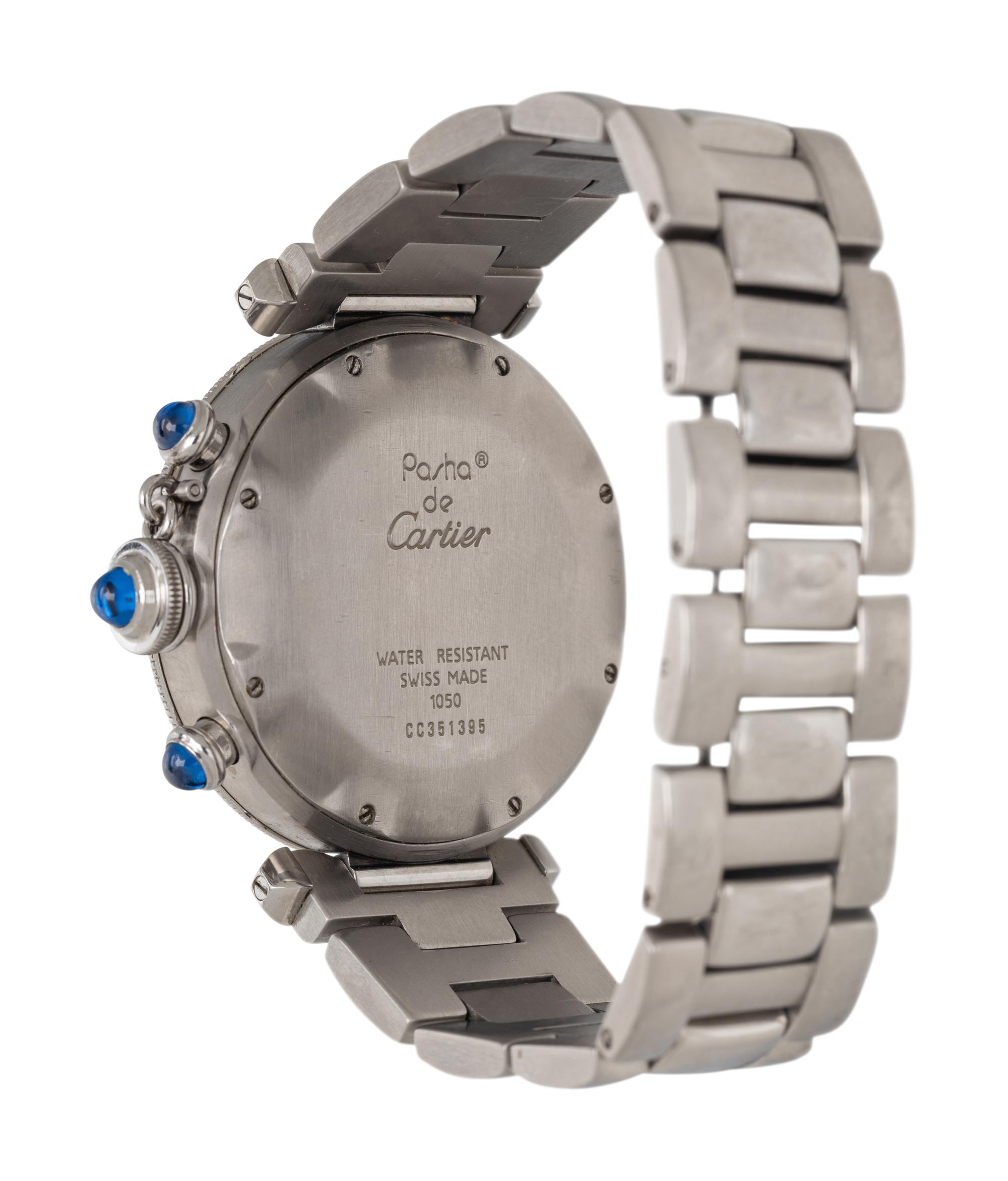 CARTIER, REF. 1050 STAINLESS STEEL 'PASHA' WATCH