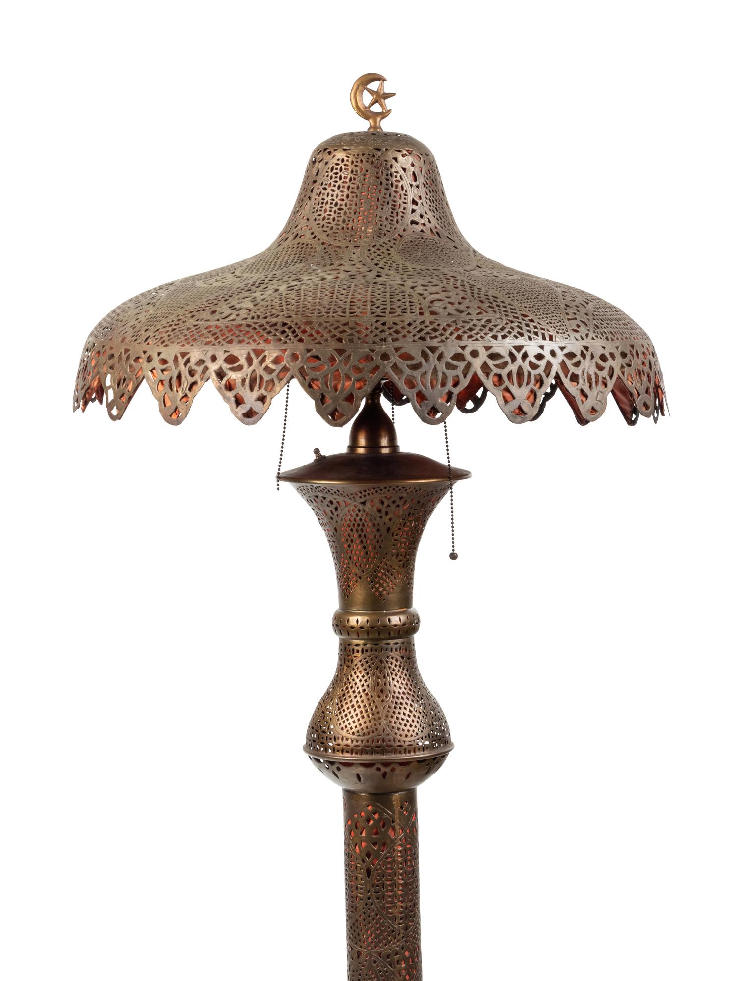 A Middle Eastern Metal Floor Lamp