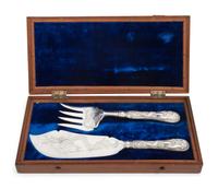 A Set of Chinese Export Silver Fish Fork and Knife