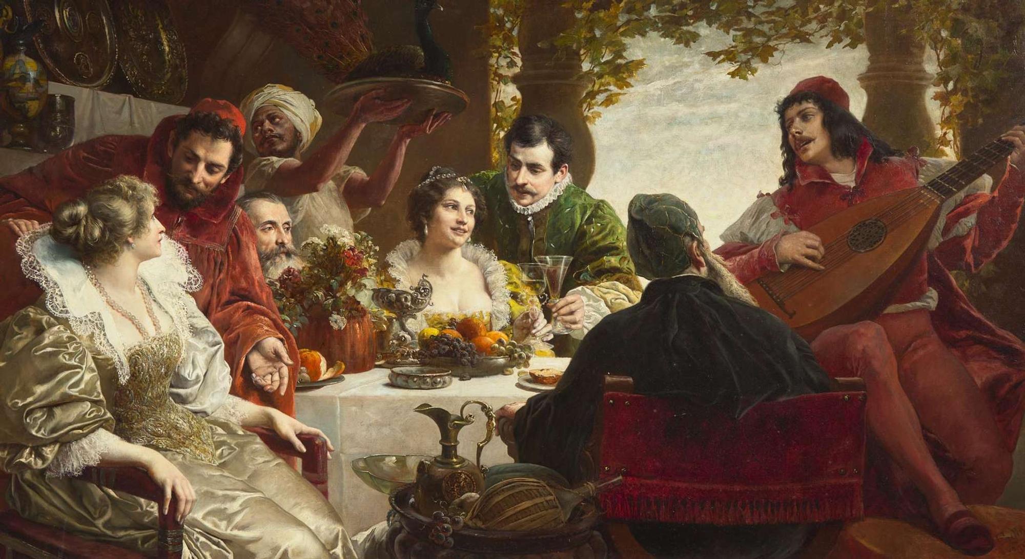 Ferdinand Wagner the Elder (German, 1819-1881) - The Banquet