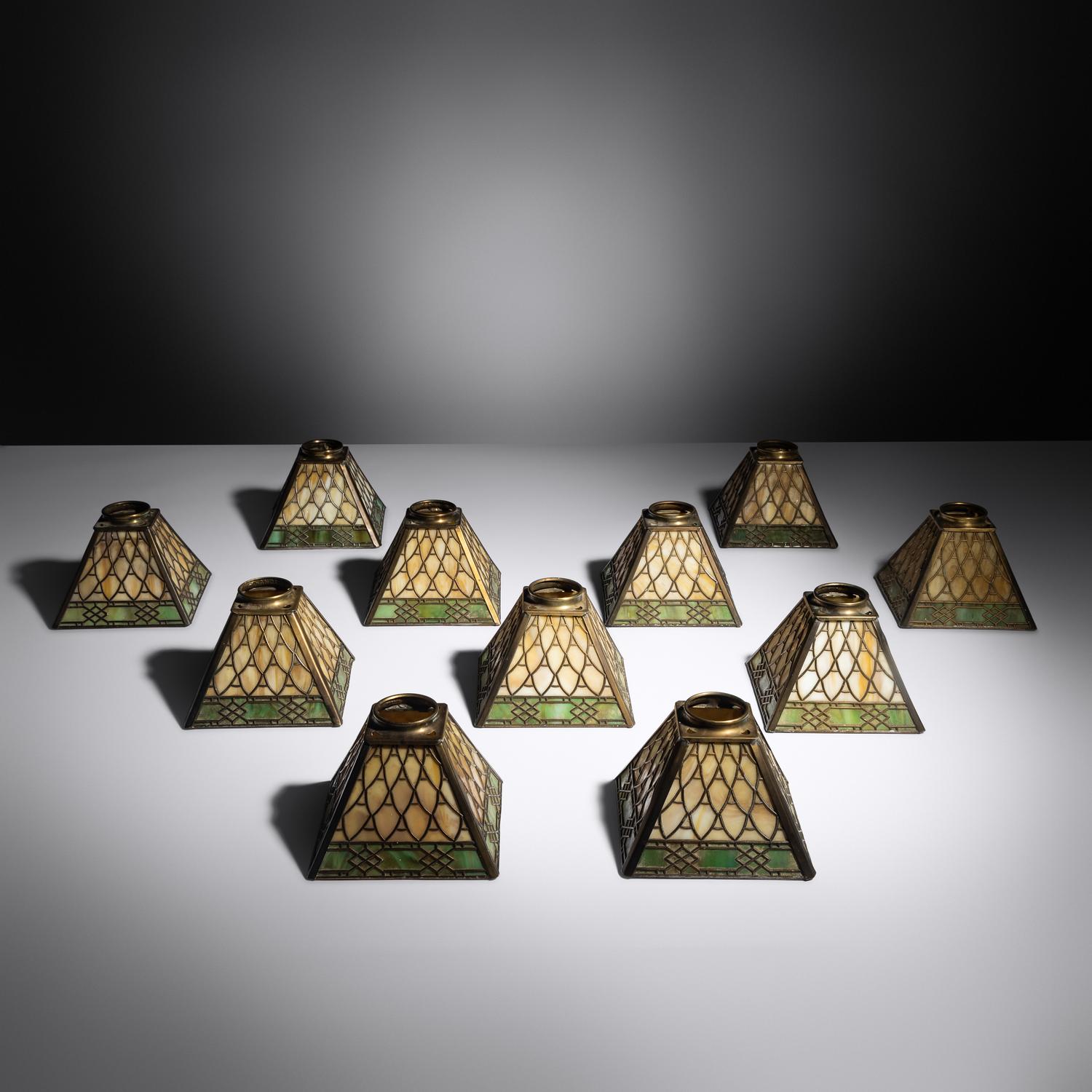 Group of 11 trapezoidal light covers