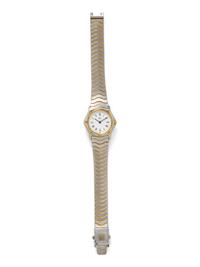 EBEL, REF. 166901 CLASSIC WAVE STAINLESS STEEL AND 18K GOLD WATCH
