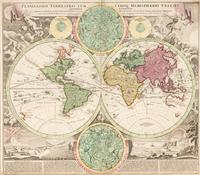 [MAP]. HOMANN, Johann Baptist (1663-1724). Planiglobii Terrestris cum utroq Hemisphaerio Caelesti … Nuremberg, [ca 1720].