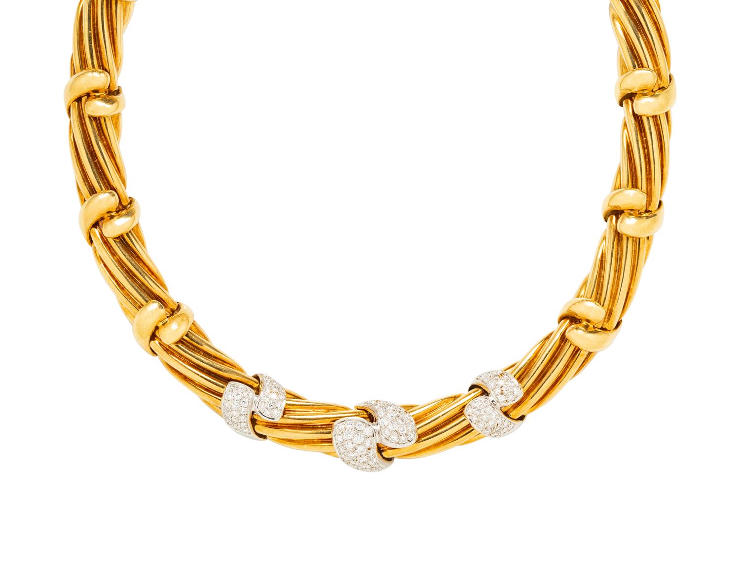 BICOLOR GOLD AND DIAMOND NECKLACE