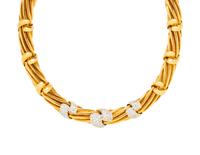 BICOLOR GOLD AND DIAMOND NECKLACE