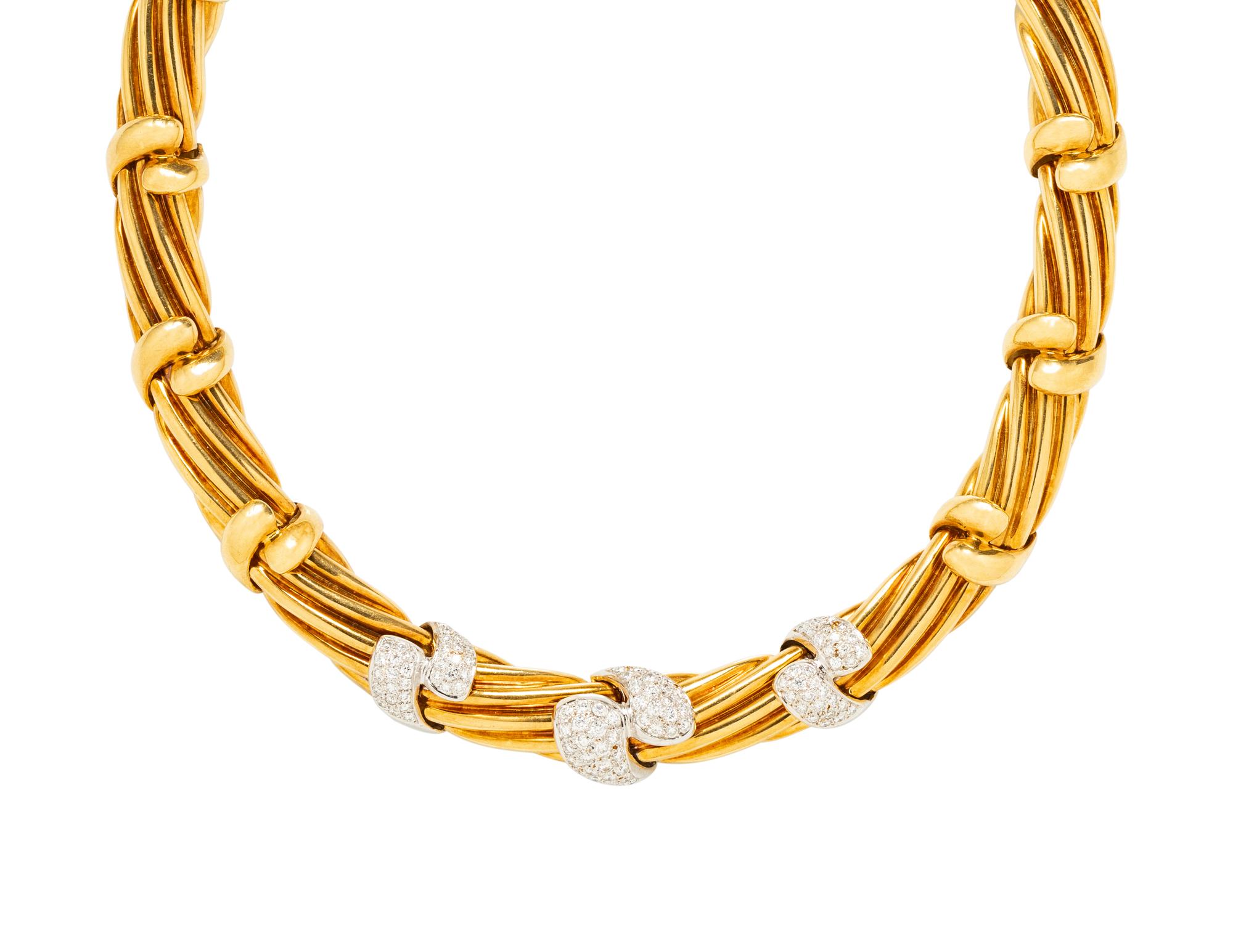 BICOLOR GOLD AND DIAMOND NECKLACE